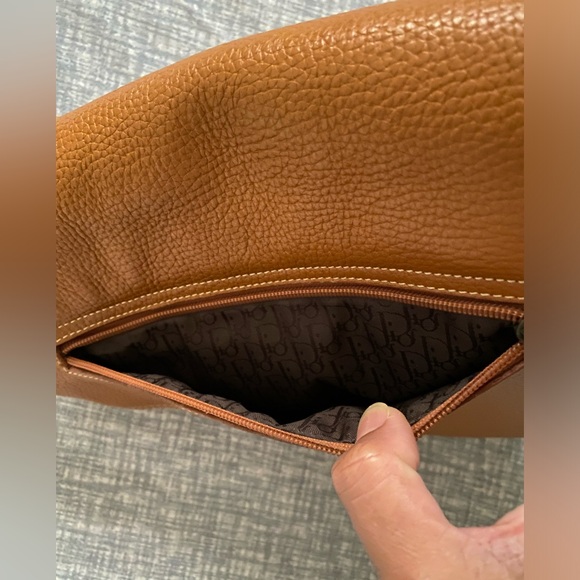 Authentic Vintage Christian Dior Brown Leather Saddlebag - Picture 7 of 16